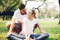 Young couple stretching before excercise Royalty Free Stock Photo