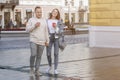 A young couple of students in love. Royalty Free Stock Photo