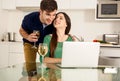 Young couple on the kitchen Royalty Free Stock Photo