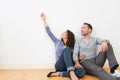 Young couple in their brand new flat / Textspace Royalty Free Stock Photo