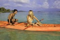 Young couple with their kayak Royalty Free Stock Photo