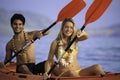 Young couple with their kayak Royalty Free Stock Photo
