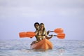 Young couple with their kayak