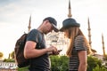 Tourists couple in Istanbul Royalty Free Stock Photo