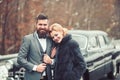 Young couple traveling by car on vacation. Royalty Free Stock Photo