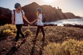 Young couple traveling nature Royalty Free Stock Photo