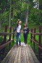 Young couple traveling in a nature. Happy people. Travel lifestyle Royalty Free Stock Photo