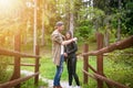 Young couple traveling in a nature. Happy people. Travel lifestyle Royalty Free Stock Photo