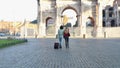 Young couple traveling to Rome.