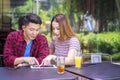 Young couple using digital tablet together Royalty Free Stock Photo