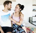 A young couple on vacation at the resort Royalty Free Stock Photo