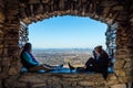 Young Couple Views Phoenix from Dobbins Lookout