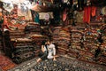 Young couple walking in Cappadocia. Man and woman in the store. Couple in love in Turkey. Man and woman in the Eastern country. Royalty Free Stock Photo