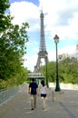 Young couple walking in Paris