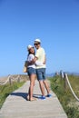 Young couple walking to the beach Royalty Free Stock Photo