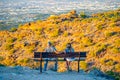 Young Couple Watches Sunset Royalty Free Stock Photo