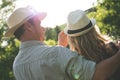 Young couple watching sunset Royalty Free Stock Photo