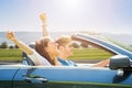 Couple Traveling In The Car Royalty Free Stock Photo