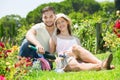 Young couple working in garden Royalty Free Stock Photo