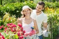 Young couple working in garden Royalty Free Stock Photo