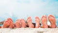 Young couples feet at the beach Royalty Free Stock Photo