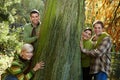 Young couples outdoor at autumn