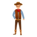 Young cowboy icon, cartoon style