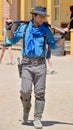 A young cowboy is a professional pastoralist or mounted livestock herder, Royalty Free Stock Photo