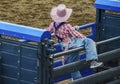 Young cowboy watching rodeo Cody Wyoming