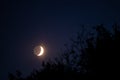 young crescent moon with the dark side in sight Royalty Free Stock Photo