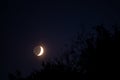 young crescent moon with the dark side in sight Royalty Free Stock Photo