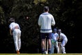 English Summer.  Schoolboy Cricket Match Royalty Free Stock Photo