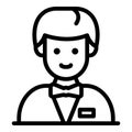 Young croupier icon, outline style