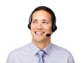 Young customer service agent with headset on Royalty Free Stock Photo