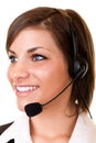 Young customer service girl with headset