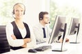 Young customer support operators in the office Royalty Free Stock Photo