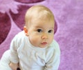 Young cute baby sitting on floor Royalty Free Stock Photo