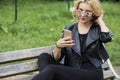 Young cute blond girl with short hair