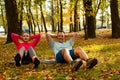 Young Cute Couple Exercising At The City Park. Outdoor Sport. Royalty Free Stock Photo