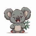 Young cute koala bear. Baby koala bear. Vector graphics. Illustration for a child. Royalty Free Stock Photo