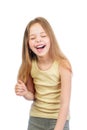 Young cute laughing girl with long light brown hair