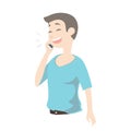 Young cute man talking on smart phone, smiling happy boy. Royalty Free Stock Photo