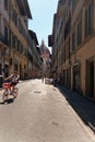 A young cyclist in Florence, Italy