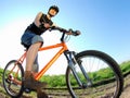 A young cyclist on his bike