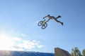 Young cyclist jumps aeromat in the event of the Perm Region jump