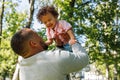 Young dad having fun with toddler son Royalty Free Stock Photo