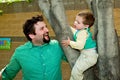 Young Dad Son In Tree Royalty Free Stock Photo