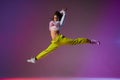 Young dancer doing split leap Royalty Free Stock Photo