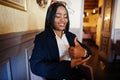 Young deaf mute african american woman using sign language