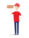 Young delivery man portrait, vector